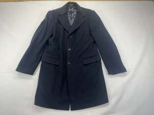 Cristian Seyban Uomo Black Wool Blend Overcoat Mens IT 42 Made in Italy 3 Button